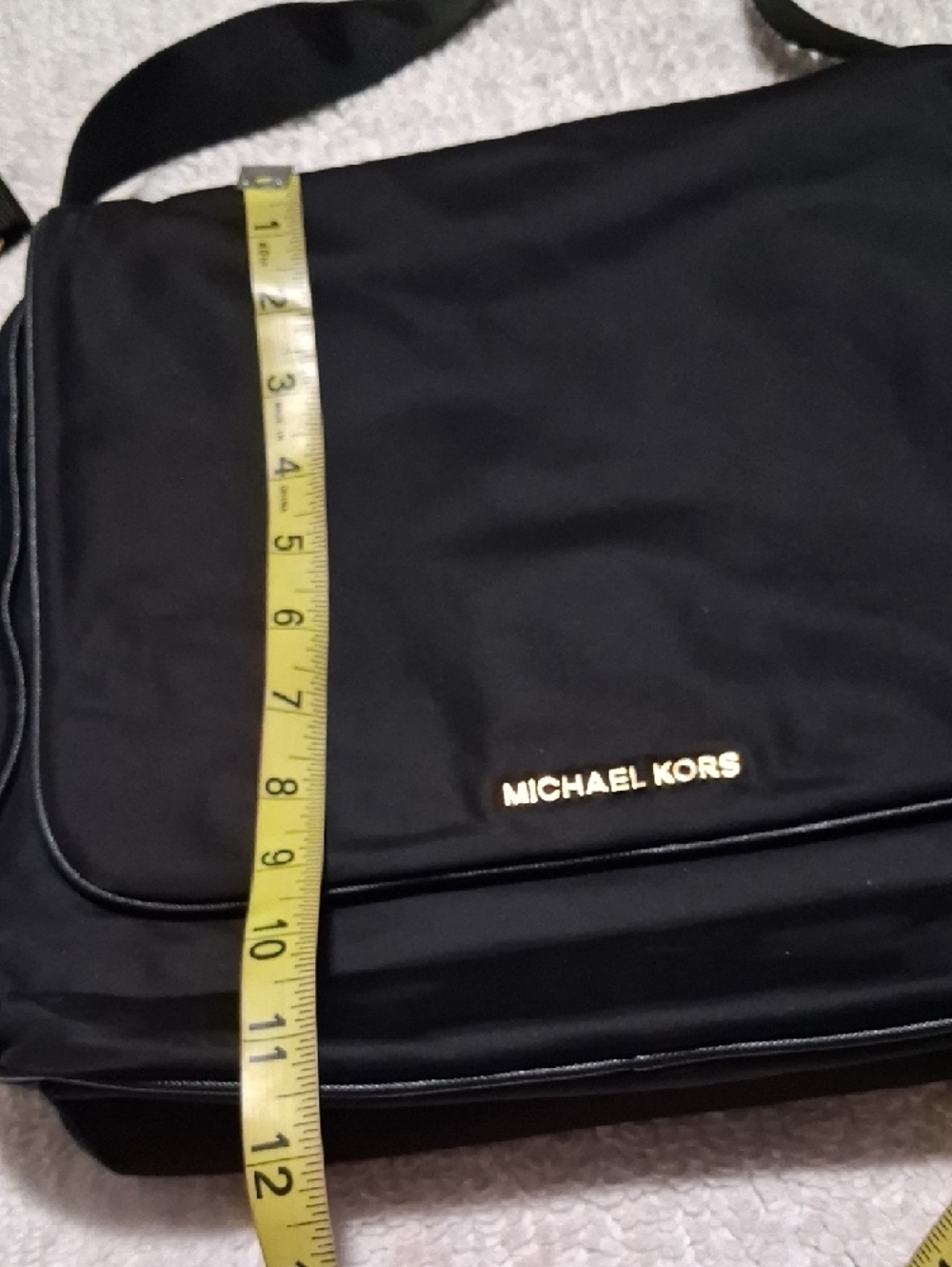 Michael Kors Black Nylon Messenger Bag with Gold Logo - Picture 13 of 13